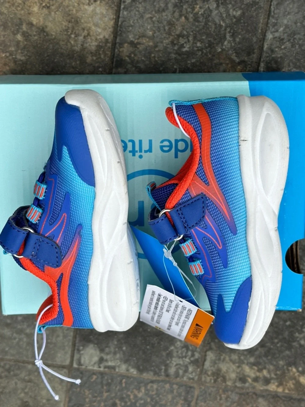 Stride Rite Little Kids Light Up Sneakers (Blue / Orange) - Toddler Youth 5K NEW